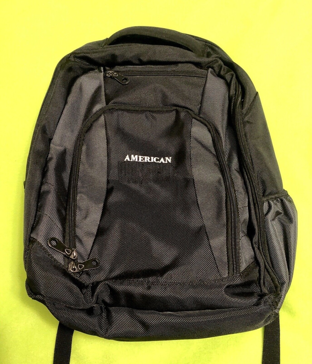 Port Authority Black Gray Multi Compartments Backpack Laptop Sleeve Hiking Work